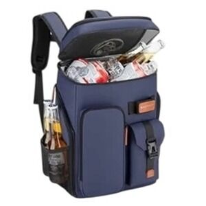 BAGPARKK Insulated Cooler Backpack Navy Blue Large Capacity Leakproof Travel New